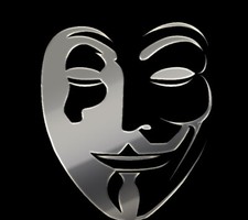 METALIZED Sticker Anonymous Hacker Logo Pegatina AUTOCOLLANT etichetta Vendetta