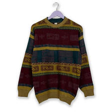 Maglione Vintage leggero 30% lana a girocollo multicolore - Taglia 48 50 M uomo