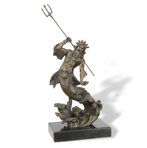 Figura bronzo poseidone dio - bronzo,