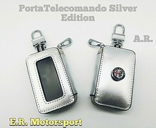 PortaTelecomando in Ecopelle SILVER Series Logo Metallico ALFA ROMEO