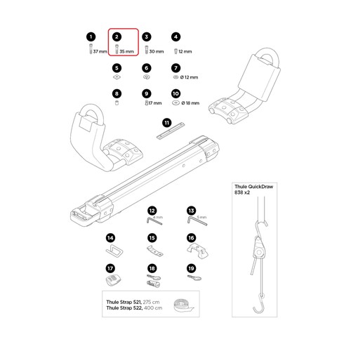 Vite thule m6x35 - thule, per