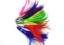 1pz Esche Piume Pesca Testa Acqua Salata Trolling Big Game 14cm 32g 