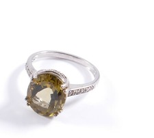 Anello Carvill in argento 925 con pietra marrone