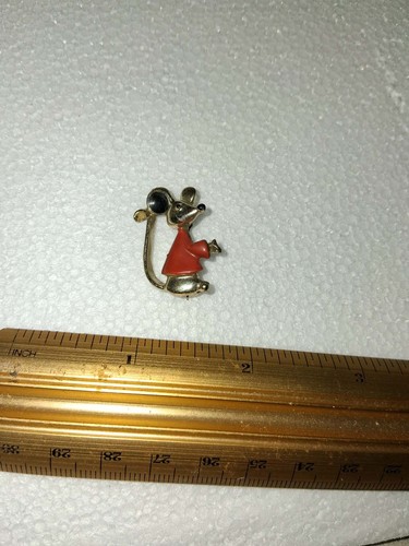 Spilla topo vintage rosso - topo,