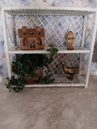 Scaffale vintage vimini - scaffale,