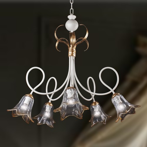 Lampadario ferro battuto