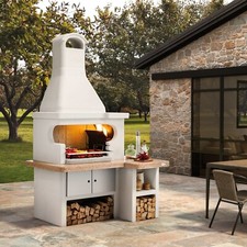 PALAZZETTI barbecue mod. Tropea a legna - piano granito rosso