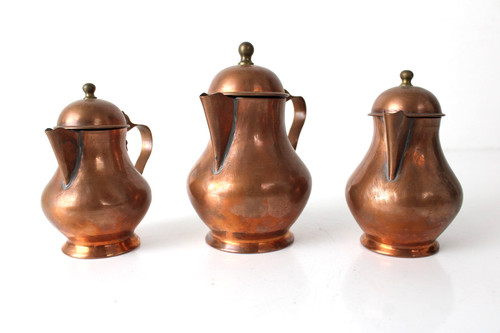 Set brocche teiere - 3, rame