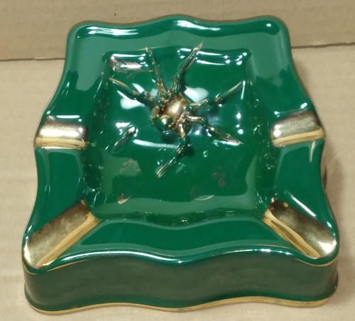 Posacenere smaltato verde con - posacenere,