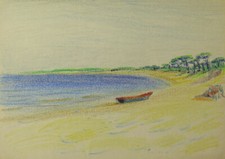 Disegno antico paesaggio mare - antico,