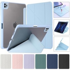 Custodia in pelle origami smart cover con portapenne per iPad 6/7/8/9. Aria 4/5. Pro 11
