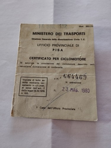 Libretto piaggio toledo - toledo, no