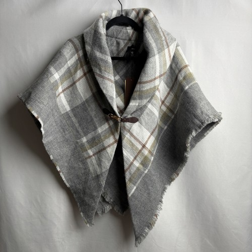 Poncho grigio quadri nuovo - a,