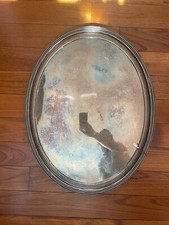 Antico Vassoio in argento sheffield silver plated ovale inciso d' epoca 800