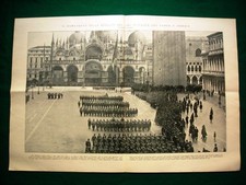 Stampa enorme nel 1921 Venezia Ravenna Tomba Dante Edoardo Dalbono