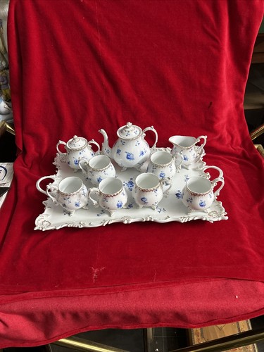 Servizio caffè blu con - servizio,