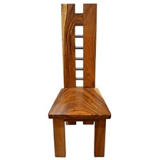 Sedia in fetta intera di legno