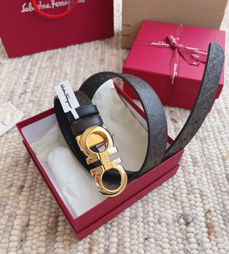 Ferragamo cintura pelle nera - pelle,