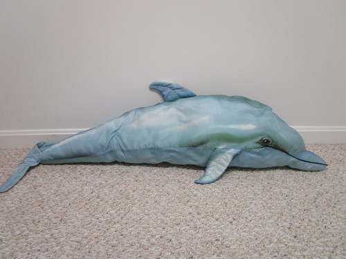 Cuscino delfino blu peluche - cuscino,