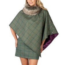 Poncho donna tweed donna lana