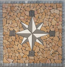 ROSONE MOSAICO ANTICATO "ANTICA ROMA" di marmo su rete anticato 60X60X1 cm RUDL