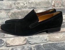Scarpe mocassino Alberto Guardiani nere scamosciate taglia UK 9,5 ottime condizioni