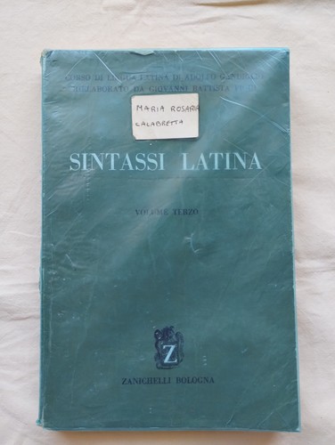 Sintassi latina volume terzo - -,