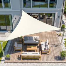 Vela Ombreggiante Triangolare 5X5X5M Impermeabile Tenda a Vela Beige Tenda Da So