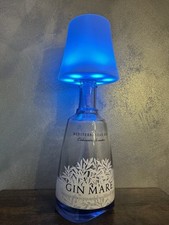 Lampada con Bottiglia Gin Mare, Lampada Da Tavolo Senza Filo, Ricaribile,