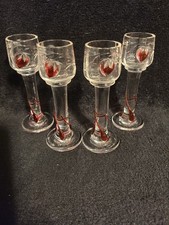 Antico C. 1900 Art Nouveau / Art Nouveau Set 4 Calici a Stelo Cordiale Moser...