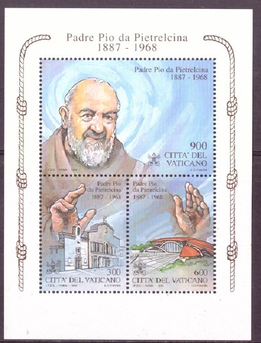 1999 foglietto padre pio - padre,