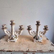 COPPIA CANDELABRI CERAMICA