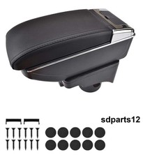 Bracciolo Auto Centrale Portaoggetti Pelle Nera Ecologica Per VW Golf 5 Golf 6