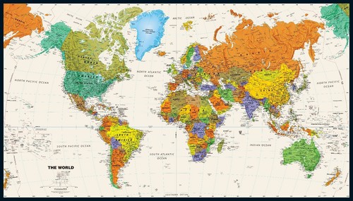 Mappa parete mondiale - da,