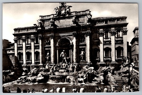 Roma fontana trevi rppc - fontana,