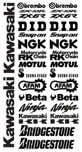 Set decalcomanie kawasaki - decalcomanie,