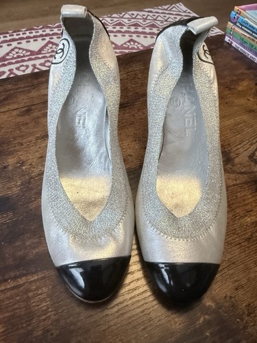 Ballerine chanel argento - ballerine, argento/nero