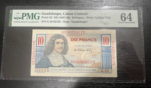 Banconota franchi guadalupa - banconota, 10