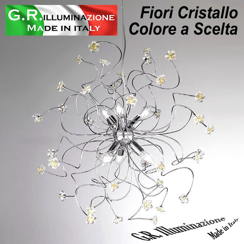 Lampadario moderno cromato - lampadario, 6