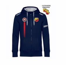 Felpa BLU NAVY ZIP Cappuccio Fiat ABARTH replica Rally+3 stickers gratis