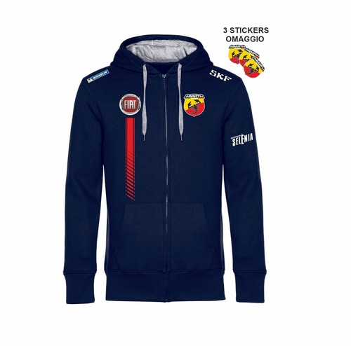 Felpa blu navy zip cappuccio - navy,