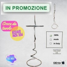 Croce/crocifisso NUOVO Da Tavolo in acciaio inox artigianale 100% made in Italy
