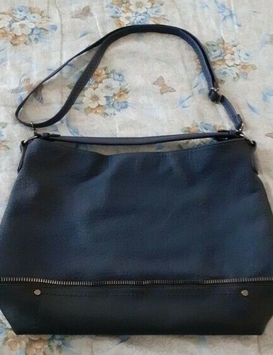 Borsa blu similpelle spalla - blu,