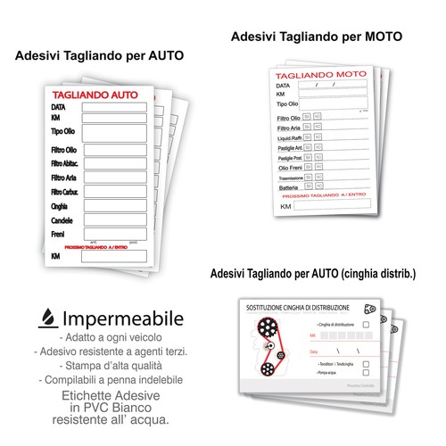 Adesivi tagliando auto moto - auto,