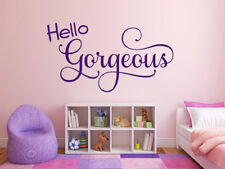 Citazione da parete 'Hello Gorgeous' arte, decalcomania vinile, trasferimento moderno, adesivo, vinile