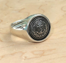 Anello ancora uomo argento 925