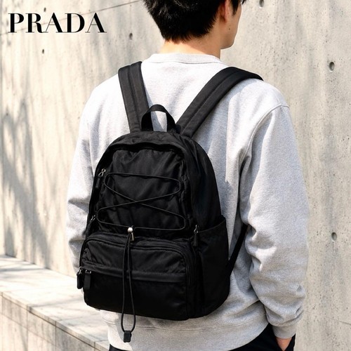 Zaino prada nylon con logo - zaino, in