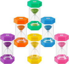 6 Pezzi Clessidra Bambini, Colorate Clessidre Set per Bambinis 1/5/10/15/20/30Mi