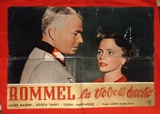Rara locandina film ROMMEL LA VOLPE DEL DESERTO con J.Mason 1951 20cFox