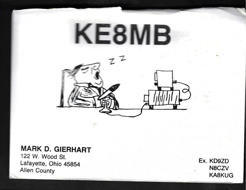 Scheda radio qsl - radio, "ke8mb